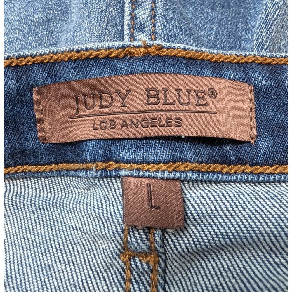 Judy Blue Size L Shorts Distressed Frayed Hem Double Button Stretch JB152103MD - Picture 7 of 11